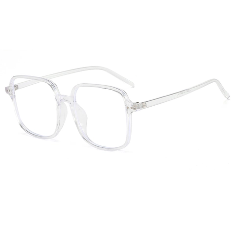 Retro Square Eyeglasses Frame Large PC Frame Anti Blue Light Flat Lens Fashion Optical Eyewear For Men Women