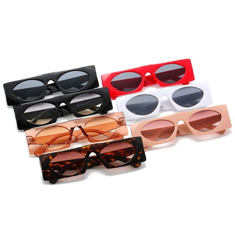 Square Sunglasses UV400 Protection PC Frame AC Lens Retro Trendy Chunky Rectangular Sun Glasses For Women Party Travel