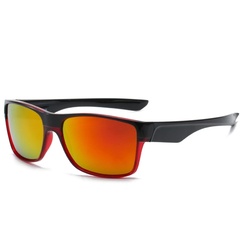 Occhiali Da Sole Sportivi Quadrati Protezione UV400 Montatura PC Lenti A Specchio Colorate Per Ciclismo All Aperto Uomo Donna