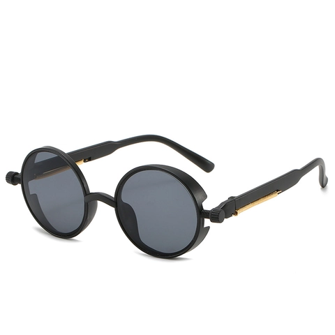 Steampunk Runde Sonnenbrille Retro UV400 Schutz Brille Mit Metall Federbügeln PC Rahmen Mode Unisex