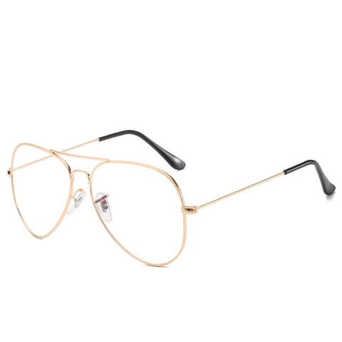 Aviator Glasses Frames Metal Retro Double Bridge Anti Blue Light Blocking Lightweight Eyewear For Men Women