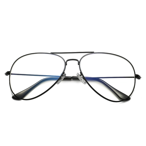 Aviator Glasses Frames Metal Retro Double Bridge Anti Blue Light Blocking Lightweight Eyewear For Men Women