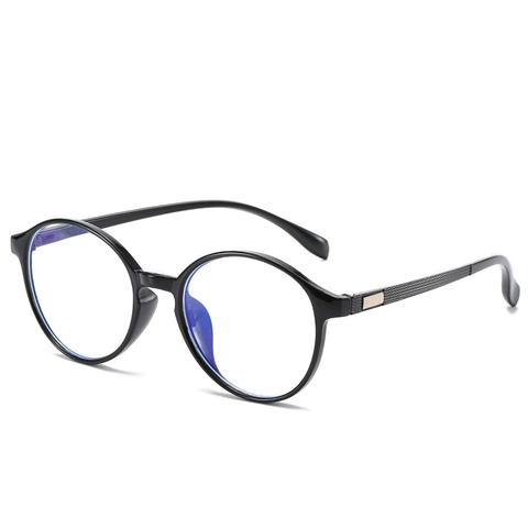 Lunettes De Repos Rondes Anti Lumière Bleue Monture PC Légère Style Rétro Pour Hommes Et Femmes
