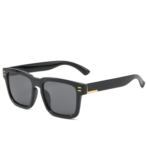 Retro Square Sunglasses UV400 Protection PC Frame AC Lens Metal Rivet Decor Fashion Unisex Travel Party Eyewear