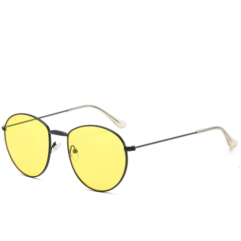 Retro Round Sunglasses Metal Frame UV400 Protection Vintage Minimalist Eyewear For Men Women Lightweight