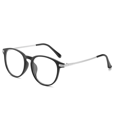 Montura Occhiali Da Vista Rotondi Retro Anti Luce Blu Leggero PC Metallo Per Donna