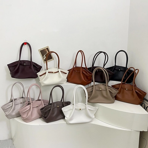 Vintage Large Capacity Tote Bag PU Leather Litchi Grain Wing Shape Commute Shoulder Handbag For Women