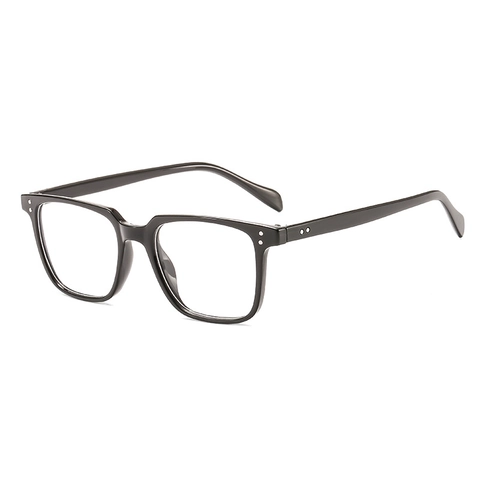 Retro Square Eyeglass Frames Men Women PC Material Full Frame Clear Lens Lightweight Optical Glasses Rivet Decor Fashion