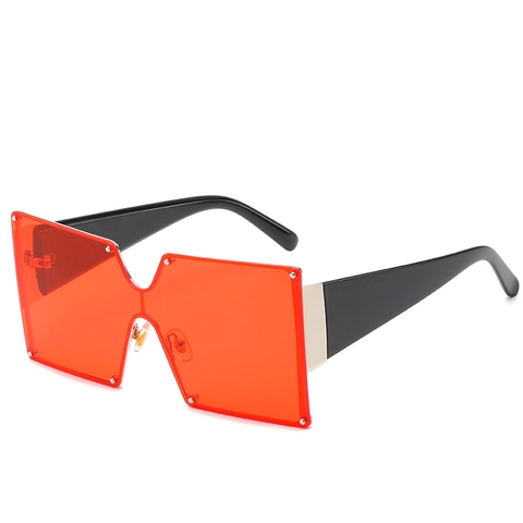 Oversized Vierkante Zonnebril UV400 Bescherming PC Gradiënt Klinknagel Retro Mode Street Style Brillen Voor Dames Heren