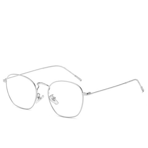 Occhiali Anti Luce Blu Montatura In Metallo Poligonale Tonda Retro Moda Leggeri Ottici Per Uomini Donne