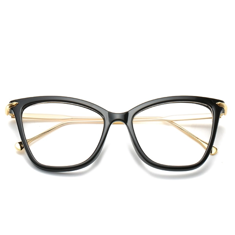 Montatura Occhiali Occhio Di Gatto Da Donna Retro Leggero Plastica Metallo Lente Chiara Ottica Di Tendenza