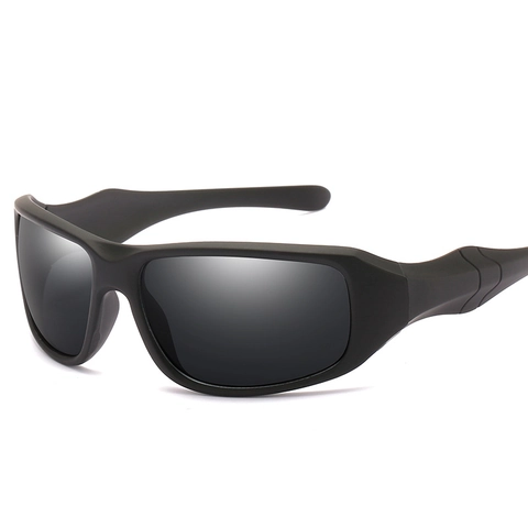 Unisex Wrap Around Sports Sunglasses PC UV400 Protection Cycling Eyewear For Men Women Outdoor Fishing Driving Running Matte Black Frame Mirror Lens