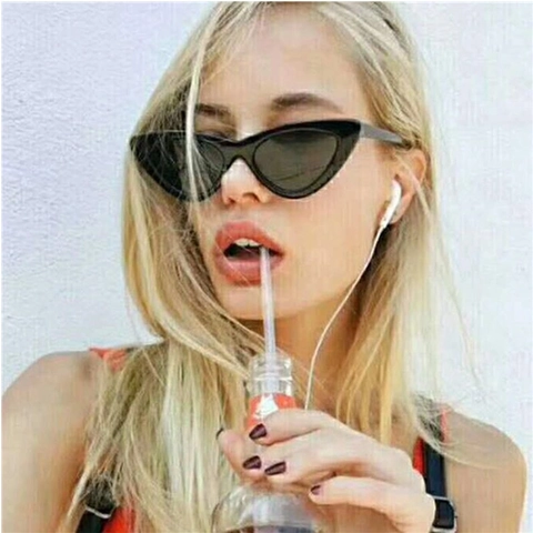 Gafas De Sol Ojo De Gato Vintage Para Mujer Montura PC Triángulo Retro Protección UV400