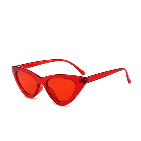 Retro Cat Eye Zonnebril Voor Dames Heren Vintage Driehoek Klein Frame UV400 Bescherming PC Kunststof Mode Trendy Brillen