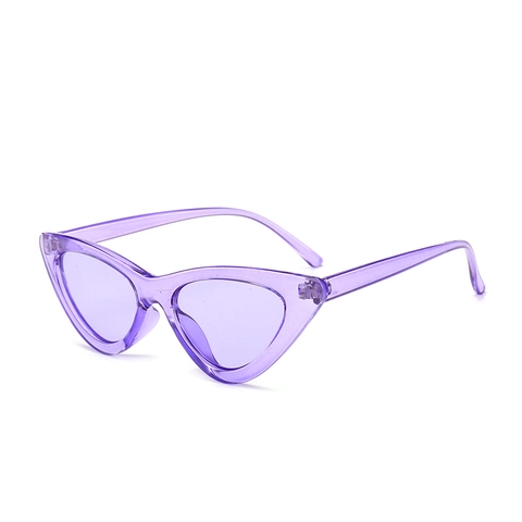 Retro Cat Eye Zonnebril Voor Dames Heren Vintage Driehoek Klein Frame UV400 Bescherming PC Kunststof Mode Trendy Brillen