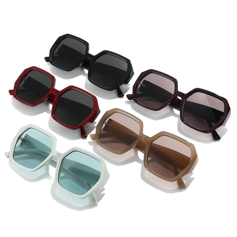 Occhiali Da Sole Esagonali Montatura Grande Policarbonato UV400 Polarizzato Retro Moda Per Donne Uomini Polygon Shades