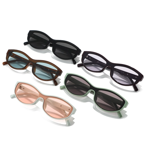 Occhiali Da Sole Cat Eye Retro Protezione UV400 Montatura In PC Piccoli Ovali Moda Per Donna Uomo