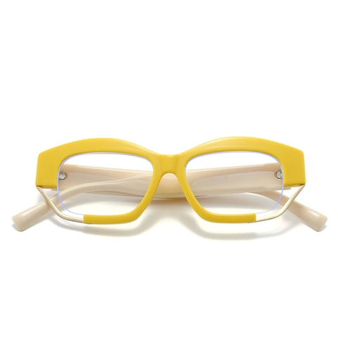 Occhiali Anti Luce Blu Con Montatura Grande Irregolare In PC Accento In Metallo Stile Hip Hop Moda Da Donna Ottica