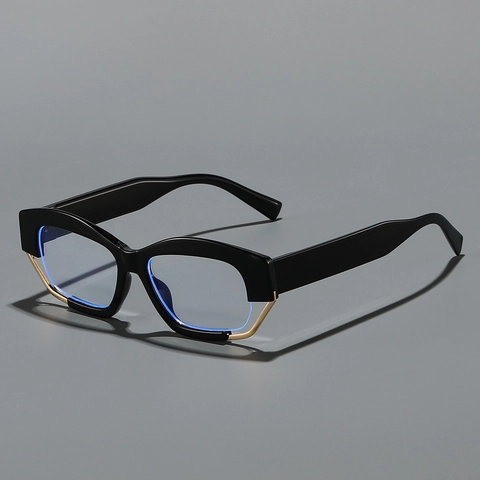 Occhiali Anti Luce Blu Con Montatura Grande Irregolare In PC Accento In Metallo Stile Hip Hop Moda Da Donna Ottica