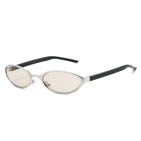 Occhiali Da Sole Gatto Ovali Montatura In Metallo Lenti In PC Protezione UV400 Y2K Moda Futuristica Per Uomo Donna