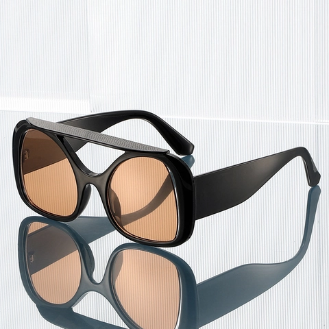 Gafas De Sol Cuadradas Oversize Montura PC Protección UV Parte Superior Plana Avant Garde Y2K Retro Punk Para Mujeres Hombres