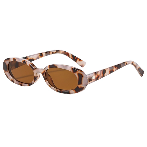 Retro Ovale Zonnebril PC Montuur UV400 Bescherming Vintage Hiphop Mode Brillen Voor Vrouwen Mannen Autorijden Buiten