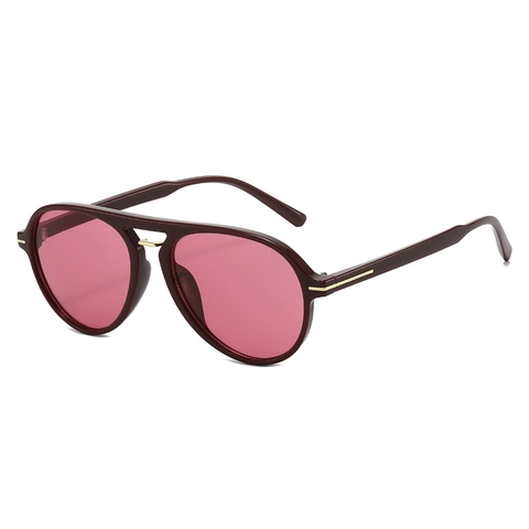 Lunettes De Soleil Aviateur Rétro Avec Double Pont Protection UV400 Monture PC Unisexe
