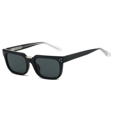 Occhiali Da Sole Polarizzati Quadrati Retrò Protezione UV400 Montatura Spessa Materiale PC Rivetto A Puntini Moda Per Uomo Donna