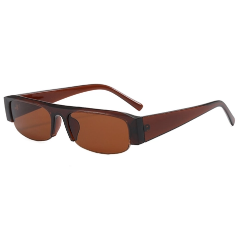 Mode Rechteckige Sonnenbrille Retro Flat Top Halbrahmen UV400 Schutz PC Material Outdoor Brillen Für Herren Damen