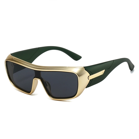 Oversized Sports Sunglasses UV400 Protection PC Lenses Metal Frame Windproof Cycling Driving Y2K Cyberpunk Style Unisex