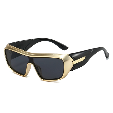 Oversized Sports Sunglasses UV400 Protection PC Lenses Metal Frame Windproof Cycling Driving Y2K Cyberpunk Style Unisex