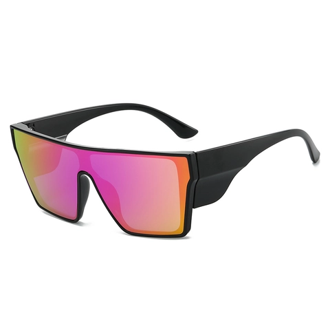 Occhiali Da Sole Quadrati Oversize Shield Protezione UV400 Montatura PC Lente Specchiata Per Ciclismo All Aperto Guida Moda Unisex