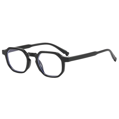 Montura De Gafas Geométricas Hexagonales Anti Luz Azul Material PC Vintage Ligero Elegante Para Mujeres Y Hombres