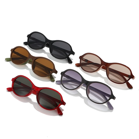 Lunettes De Soleil Ovales Rétro Monture TR90 Protection UV400 Verres Légères Mode Pour Voyage En Plein Air Accessoire Unisexe