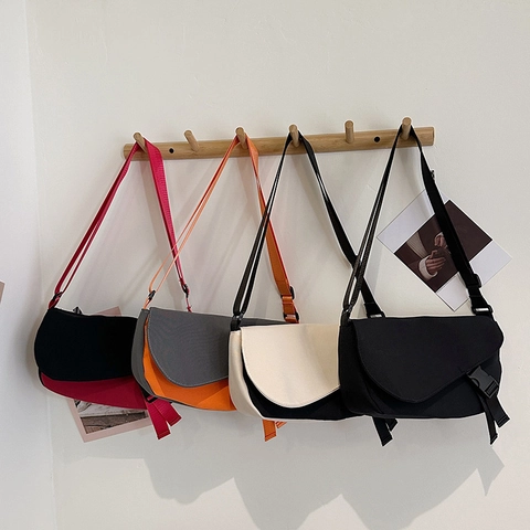 Bolso De Mensajero Tela Oxford Color De Contraste Correa Ajustable Ropa De Calle Casual Urbana Unisex Bolso Cuadrado Pequeño