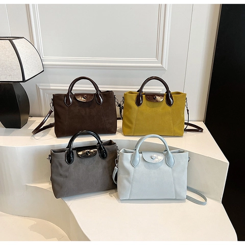 Contrast Color PU Leather Tote Handbag Large Capacity Crossbody Bag For Women Chic Urban Commuting Versatile