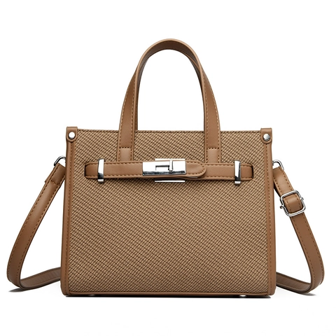 Borsa Da Donna In Pelle PU Con Trama Intrecciata E Chiusura A Girello Argento Tracolla Regolabile Borsa A Tracolla Versatile Stile Coreano