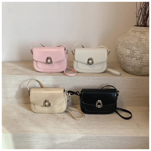 Borsa A Tracolla Sella Pelle PU Vintage Fibbia A Ferro Di Cavallo Tracolla Regolabile Donna Borsa A Spalla Versatile