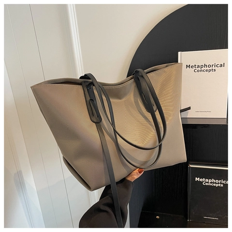 Grote Capaciteit Oxford Doek Tote Bag Minimalistische Schouderhandtas Voor Vrouwen Dagelijks Woon-werkverkeer Rits