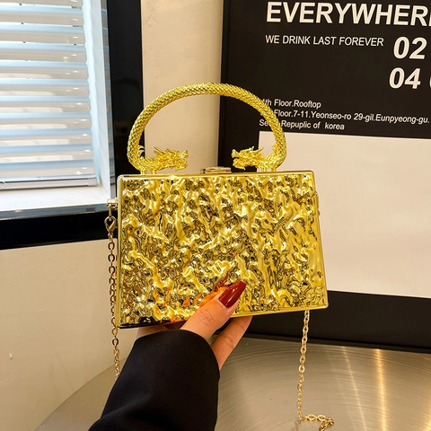 Borsa Da Sera In Acrilico Con Manico A Drago Borsa A Scatola Pochette Tracolla Per Donna Retro Elegante Da Festa