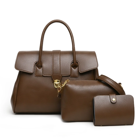 Women Large Capacity Business Tote Bag PU Leather Vintage Commuter Handbag Shoulder Bag Office Work Tote And Wallet