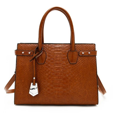 Crocodile Pattern PU Leather Handbag Large Capacity Retro Tote Crossbody Shoulder Bag For Women Office Commute