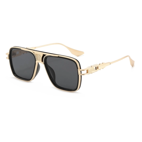 Occhiali Da Sole Aviator Quadrati Retro Industriale Steampunk Montatura In Lega Protezione UV400 Uomo Donna