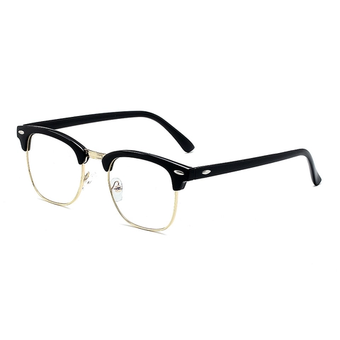 Montature Per Occhiali Semicerchiati Retro Metallo Plastica Anti Luce Blu UV400 Stile Clubmaster Per Uomini Donne