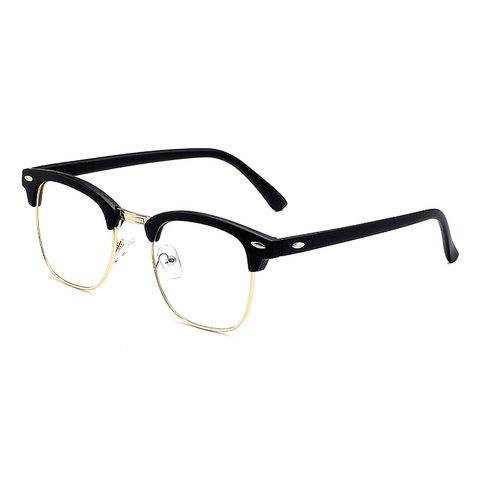 Montature Per Occhiali Semicerchiati Retro Metallo Plastica Anti Luce Blu UV400 Stile Clubmaster Per Uomini Donne