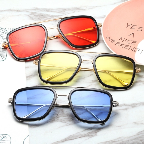 Gafas De Sol Aviador Cuadradas Retro Montura De Metal Lente De Resina Protección UV400 Moda Para Hombres Mujeres