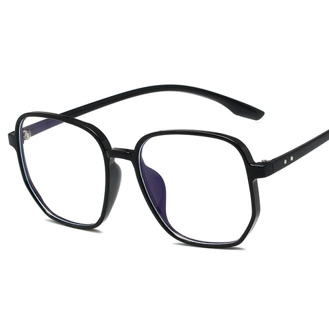 Occhiali Anti Luce Blu TR90 Con Montura Grande Quadrata Per Donne Uomini Moda Leggera Trasparente Retro