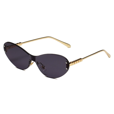 Frameless Rimless Sunglasses Irregular Gradient PC Lens UV400 Protection Fashionable Metal Frame Women