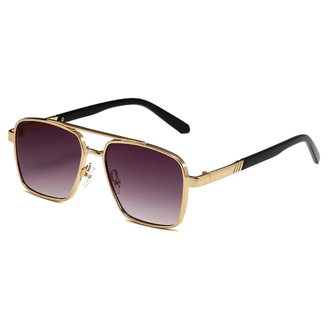 Occhiali Da Sole Aviatore Montatura In Metallo Doppio Ponte Protezione UV400 Moda Trendy Per Uomo Donna Retrò