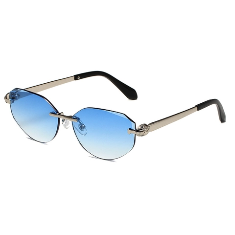 Occhiali Da Sole Senza Montura Poligono Geometrico Montatura In Metallo Protezione UV400 Moda Lusso Arredamento Leopardo Per Uomini Donne